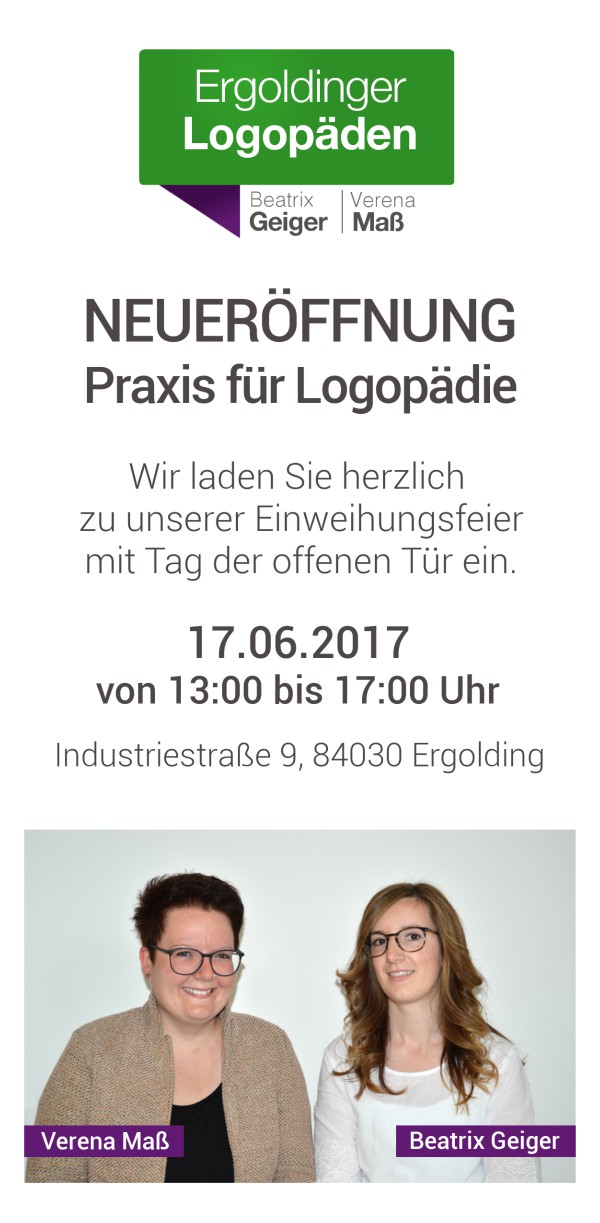 Flyer zur Einweihung mit Tag der offenen Tür